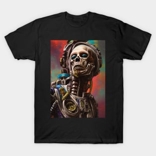 Skeleton Astronaut | Space Skull | Dystopian Art | Skull Astronaut Artwork | Fantasy Astronaut Skull T-Shirt